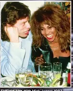  ?? ?? CHEMISTRY With Mick Jagger, 1987