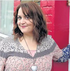  ??  ?? Ruth Jones filming Stella in Ferndale, Rhondda, this week