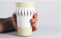  ??  ?? The Mountain Rim coffee sleeve designed by B.C. industrial design student Fabyan Blomme was selected for the Global Grad Show, which runs later this month as part of Dubai Design Week.