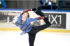  ?? — AFP photo ?? Malinin performs during the men’s free programme of the Grand Prix in Espoo, Finland.