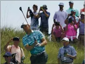  ?? MATT YORK — THE ASSOCIATED PRESS ?? Jordan Spieth hits on the 17th hole during a practice round for the PGA Championsh­ip in Kiawah Island, S.C.