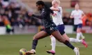  ?? Couldridge/Action Images/Reuters ?? Khadija Shaw in action with Tottenham’s Eveliina Summanen. Photograph: Andrew