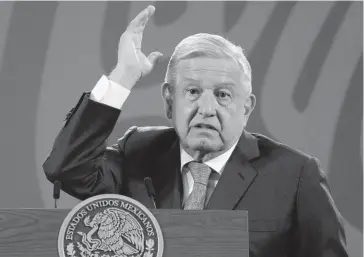 ?? FOTO: REFORMA ?? > Andrés Manuel López Obrador informó sobre el robo de armas en Chihuahua.