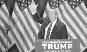  ?? SAUL LOEB/AFP AFP/Getty Images/TNS ?? Former President Donald Trump attends a ‘Get Out the Vote’ rally at the Greater Richmond Convention Center in Richmond, Virginia, on Saturday. Several states tried to keep him off their 2024 ballots.