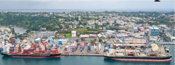  ?? Photo: Leon Lord. ?? Aerial shot of the Port of Suva.