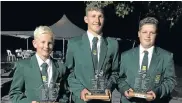  ??  ?? BRILLIANT TEAM TACTICS: Luke Zahn, Liam Taljaard and Cullum Rea, of Port Elizabeth, helped team SA claim gold in Zimbabwe