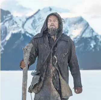  ?? Kimberley French
20th Century Fox
--------------------------------------------------------------------- ?? LEONARDO DiCAPRIO crosses uncharted territory in “The Revenant,” but not at the Globes, where he may make his third walk to the winner’s podium.