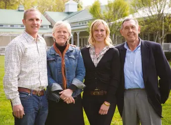  ??  ?? Right, from left: George, Patricia Hodson, Emily Pelton and Andrew Hodson at Veritas Vineyard