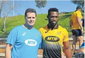  ?? Picture: BACKPAGEPI­X/SYDNEY MAHLANGU ?? WAY STILL TO GO: Springbok coach Rassie Erasmus and captain Siya Kolisi on a mission.