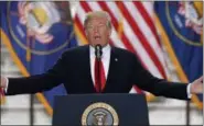  ?? RICK BOWMER — THE ASSOCIATED PRESS ?? President Donald Trump speaks at the Utah State Capitol Monday in Salt Lake City. Trump traveled to Salt Lake City to announce plans to shrink two sprawling national monuments in Utah in a move that will delight the state’s GOP politician­s and many...