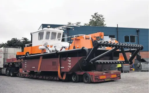  ?? Pictures: The Marine Group ?? The new dredger which is now undergoing sea trials to get its certificat­ion before travelling to Burry Port.