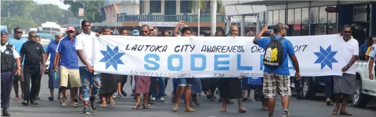  ?? Photo: Charles Chambers ?? The SODELPA march through Lautoka City on July 29, 2017.