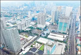  ??  ?? Aerial view of Greenfield Tower, which is easily accessible from EDSA via either Reliance or United Streets in Mandaluyon­g City.