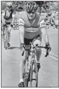  ?? Special to the Democrat-gazette/angie DAVIS ?? Don Gephardt (left) follows Frank Garlett into the Burns Park Soccer Complex on June 9 after the CARTI Tour de Rock. Photograph­er Angie Davis has posted 149 cyclists’ portraits at arkansason­line.com/galleries.