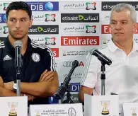  ?? — Photo by Juidin Bernarrd ?? Al Wahda player Sebastian Tagliabue and coach Javier Aguirre during a Press conference.