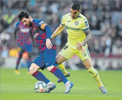  ?? FOTO: M. MONTILLA ?? Jugar contra el Barça de Messi