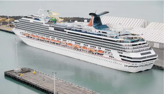  ?? Photo / Warren Buckland ?? The Carnival Splendor was the final cruise ship to visit Napier Port this month for the 2023-24 season.