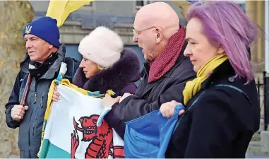  ?? ?? A rally in Caernarfon to support Ukraine