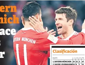  ??  ?? Thomas Müller celebra uno de sus goles ante Wender Bremen.