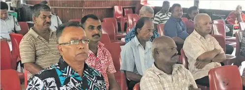  ??  ?? Members of the Fiji Taxi Associatio­n at an earlier meeting. The associatio­n’s Labasa branch president claims illegal operators are grabbing 70 per cent of their business.