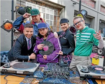  ?? AIR NZ ?? Rising Kiwi rap star Randa (left), actor Julian Dennison (centre) and Kings (right) in Central Otago star in the Air New Zealand video.