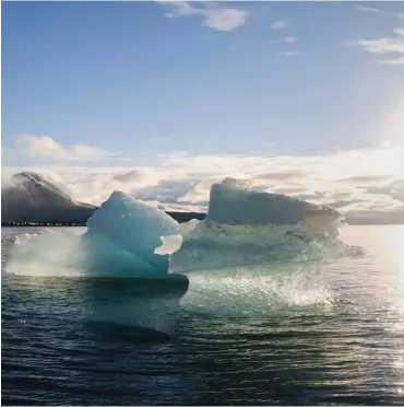  ?? Foto: Alfred-Wegener-Institut/René Bürgi ?? Schmelzend­es Eis im Kongsfjord in Spitzberge­n nahe der AWIPEV-Arktisstat­ion