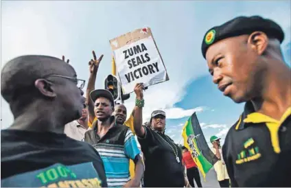  ??  ?? ‘Good guys’ versus ‘bad guys’: The author maintains that unless the ANC puts the economy on a sustainabl­e growth path and changes the current divisive narrative, a populist disaster awaits. Photo: Delwyn Verasamy