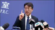  ??  ?? Gao Fu, director of China Center for Disease Control and Prevention addresses the media in Beijing, China, 26 January, 2020. REUTERS