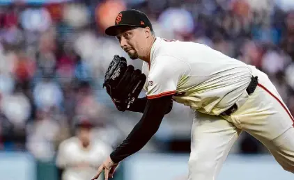  ?? Godofredo A. Vásquez/Associated Press ?? Giants starting pitcher Blake Snell said he has “nothing but love” for the Rays organizati­on, which drafted and developed the two-time Cy Young Award winner.