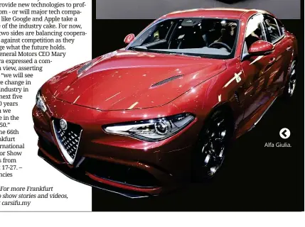  ??  ?? Alfa Giulia.