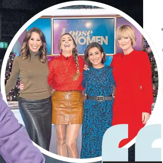  ??  ?? ● Before the lockdown, Andrea on set with fellow Loose Women Stacey Solomon, Saira Khan and Jane Moore