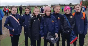  ??  ?? Scoil Ui Mhuiri athletes (l to r) Grace Conway, Maya Mc Cabe, Kayla Murray, Leah Gallagher, Rebecca Cromwell, Lucy Sheridan and Caoibhe Larkin Guest at the recent North Leinster Schools CrossCount­ry Championsh­ips.