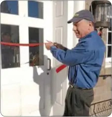  ??  ?? Yardley Borough Mayor Matt Sinberg cuts the ribbon.