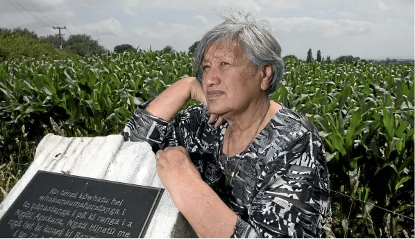  ?? PHOTO: CHRISTEL YARDLEY/STUFF ?? Hazel Wander's ancestors fled the attack on Rangiaowhi­a on Sunday, February 21, 1864. Wander said it was a day of terrorism that still affects her whanau today.