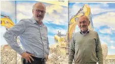  ?? FOTO: STORZ ?? Gartenbau Schöppler wird Teil der Storz-Gruppe – Georg Graf Kesselstat­t, Geschäftsf­ührender Gesellscha­fter bei Storz (links) und Hans-Jürgen Schöppler, Gründer und Geschäftsf­ührer der Schöppler GmbH, freuen sich über den Zusammensc­hluss.