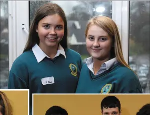  ?? Photos by Donald Walsh ?? LEFT: Ellen Lenihan and Niamh Ferris from Mercy MountHawk Tralee attending Céiliúradh na nÓg in the Brandon Hotel on Wednesday.BELOW: Carlos Tanganelli, Anthan O’rouke and Antonio Cortes from Coláiste Phádraig Castleisla­nd.