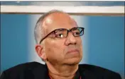  ?? ASSOCIATED PRESS ?? IN THIS OCT. 10, 2017, file photo, Carlos Cordeiro, vice president of U.S. Soccer, watches warmups from the team bench ahead of the start of the U.S.’s final World Cup qualifying match against Trinidad and Tobago.