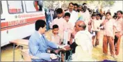  ?? COURTESY: PUNJ LLOYD ?? Let’s get it all covered: A mobile clinic service for the underprivi­leged at Sitamarhi, Uttar Pradesh