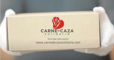  ?? S. C. ?? Paquete del proyecto ‘Carne de Caza Solidaria’ como donación a raíz de la crisis sanitaria actual