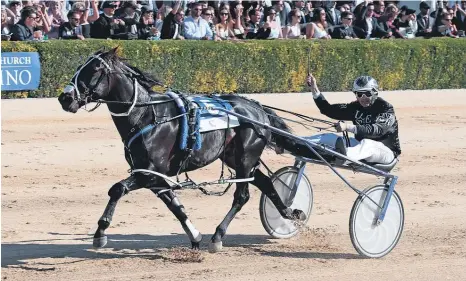  ?? Picture / Racing Desk ?? Lazarus winning the New Zealand Cup at Addington last November.