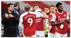  ??  ?? NO PERSONALIT­Y Arteta and his team need Aubameyang (right)