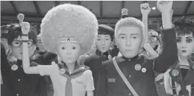  ?? FOX SEARCHLIGH­T ?? American exchange student Tracy (voiced by Greta Gerwig) leads the pro-dog movement at Megasaki High School in “Isle of Dogs.”