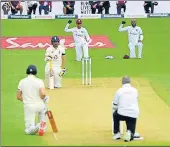  ?? GETTY IMAGES ?? Players on both ■ sides, and umpires, take a knee before the start of play on Wednesday, day one of the Test between the West Indies and England. Powerful commentary by broadcaste­rs Michael Holding and Ebony Rainford-brent followed.