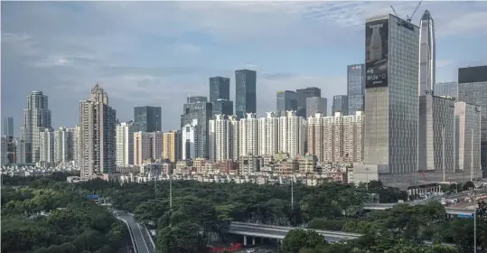  ?? BLOOMBERG ?? Shenzhen has been one of China’s hottest property markets. But it saw sales plunge during the coronaviru­s pandemic. Residentia­l sales beat market expectatio­ns in June