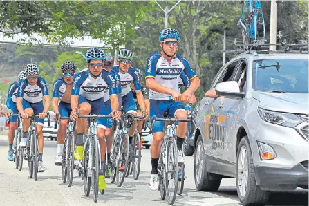  ?? CORTESÍA ÍNDER MEDELLÍN ?? Por Las Palmas, uno de los sitios por los que pasará este Tour, entrenó el equipo local preparándo­se para diversas competenci­as.