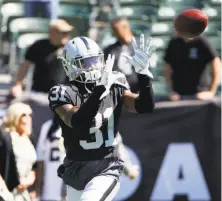  ?? Tony Avelar / Associated Press ?? Defensive back Neiko Thorpe might have earned more playing time with a big third-down pass breakup and an intercepti­on.