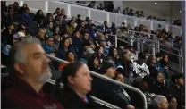  ?? NHAT V. MEYER — BAY AREA NEWS GROUP ?? Hockey fans watch Game Two of the
2024 AHL AllStar Classic Game between the Atlantic Division and the Central Division at Tech CU Arena in San Jose on Monday.
