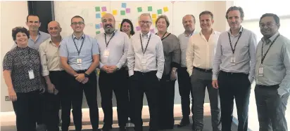  ??  ?? Farsons Group Senior Management Team with Tony Morgan (centre), facilitato­r for the Design Thinking Executive Masterclas­s