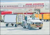  ?? AFP ?? An Air India flight carrying doses of Covishield vaccine arrives at Velana Internatio­nal Airport in Male on Wednesday.