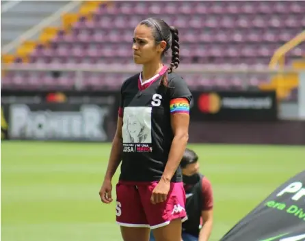  ?? CORTESÍA ?? Esta fue la imagen colocada por Saprissa Femenino y el Deportivo Saprissa. Ella es Daniela Cruz, la capitana morada.